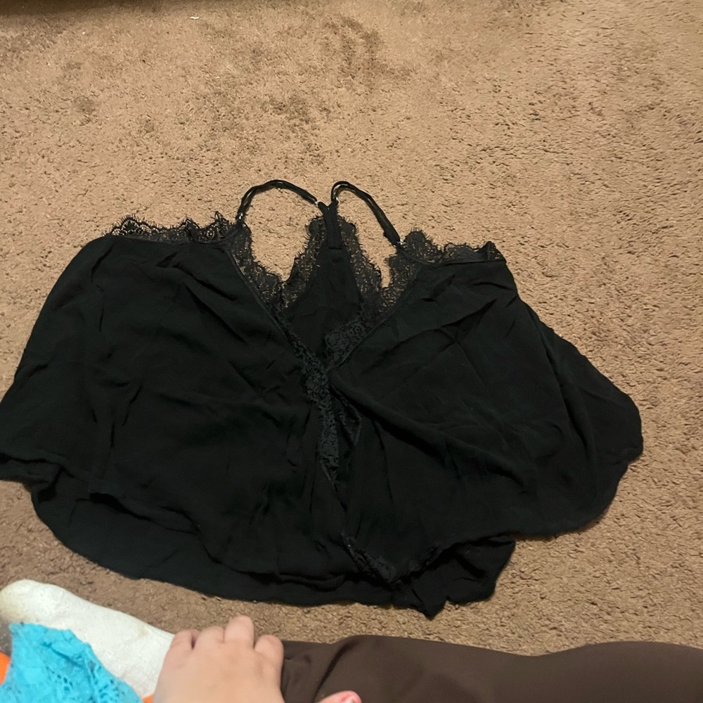 Black Lace Trim Camisole